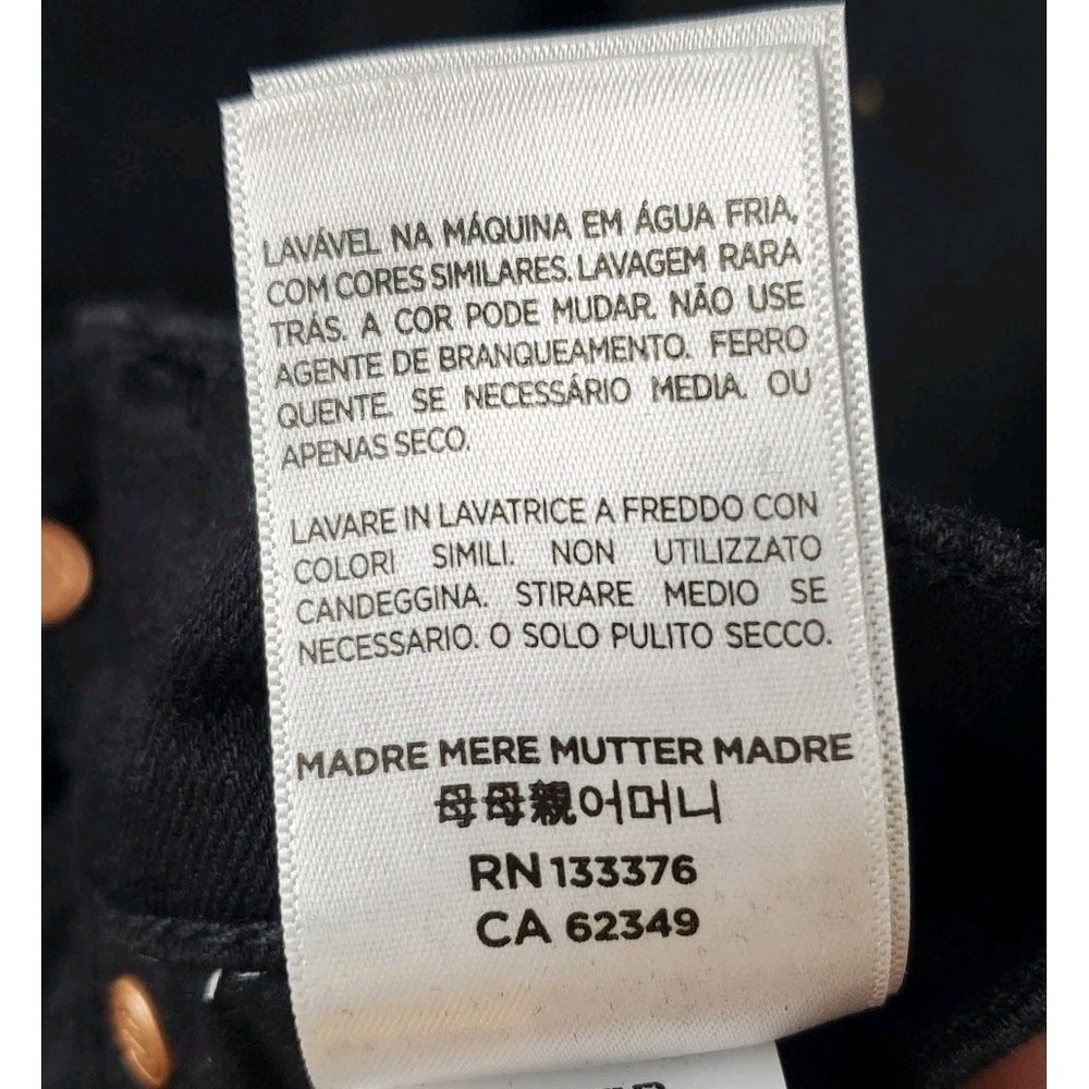 MOTHER Jeans 27 The Insider Crop Step Fray Black Zip Fly Denim No Guilty Wash - Picture 8 of 16